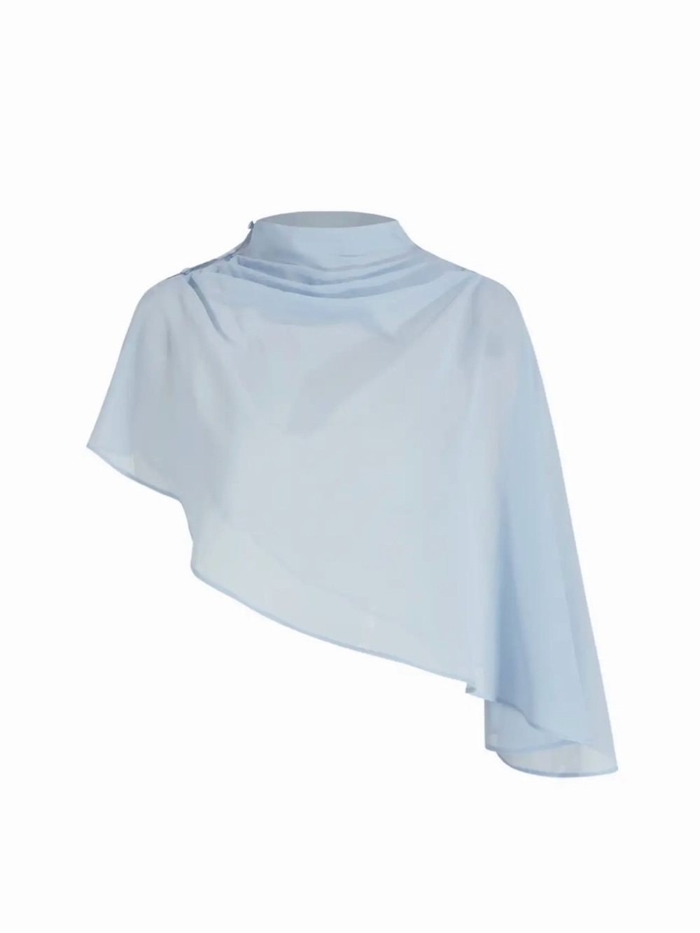 Cider Light Blue Cape Sleeve Evening Dress - Picture 5 of 6